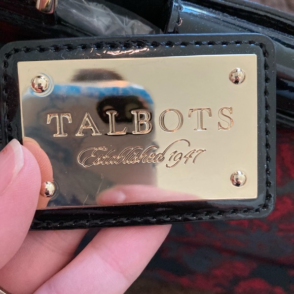 Talbots Black and Red Floral Handbag - Picture 3 of 14